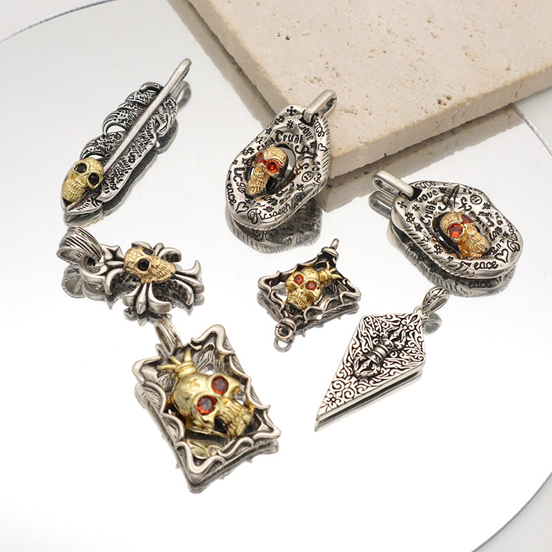 Hot Selling China Factory Wholesale Manufacture Fashion Custom Wholesale Gold Plated Vintage Skull Pendant For Necklace