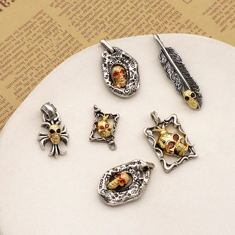 Hot Selling China Factory Wholesale Manufacture Fashion Custom Wholesale Gold Plated Vintage Skull Pendant For Necklace