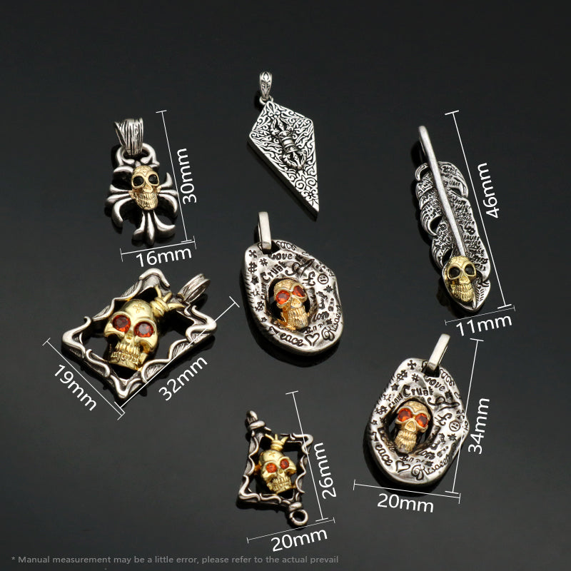 Hot Selling China Factory Wholesale Manufacture Fashion Custom Wholesale Gold Plated Vintage Skull Pendant For Necklace