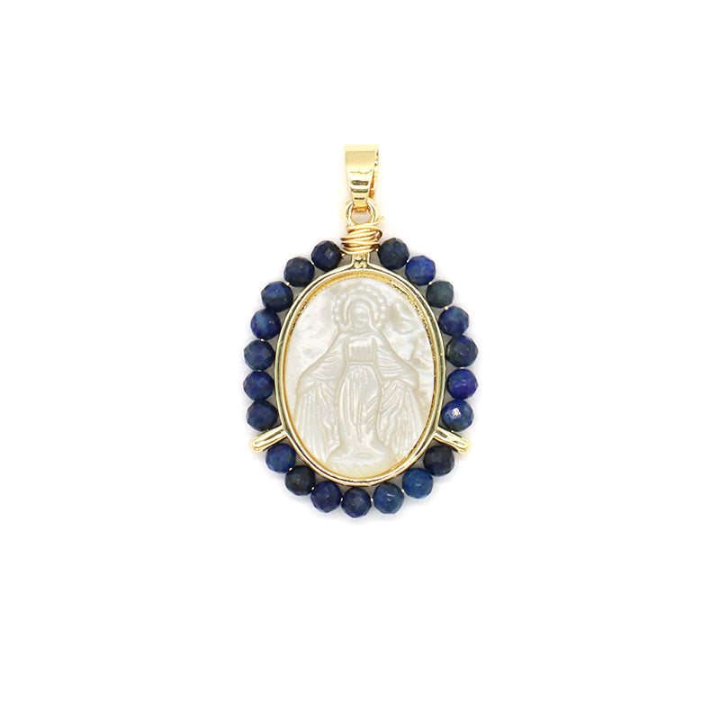 Wholesale Various China Factory Healing Stone Gold Plated Charm Jewelry Shell Natural Stone Beads Charm Pendant For Necklace