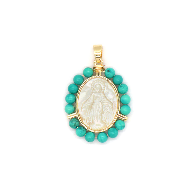 Wholesale Various China Factory Healing Stone Gold Plated Charm Jewelry Shell Natural Stone Beads Charm Pendant For Necklace