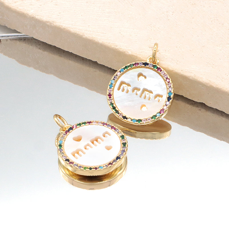 New Bulk Sale DIY Manufacture Factory Custom Shell Charm Pendant Jewelry CZ Gold Plated Natural Shell Pendant For Necklace