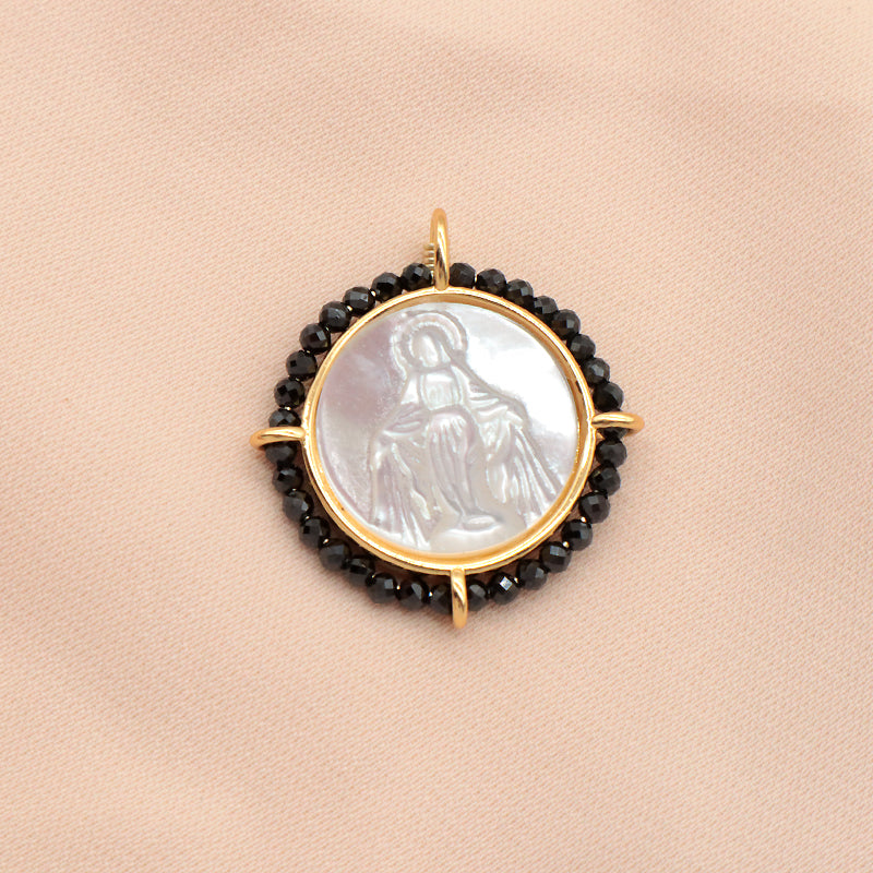 Newest Custom Jewelry Wholesale Various Color Shell Charm Pendant Gold Plated Natural Stone Shell Necklace Pendant