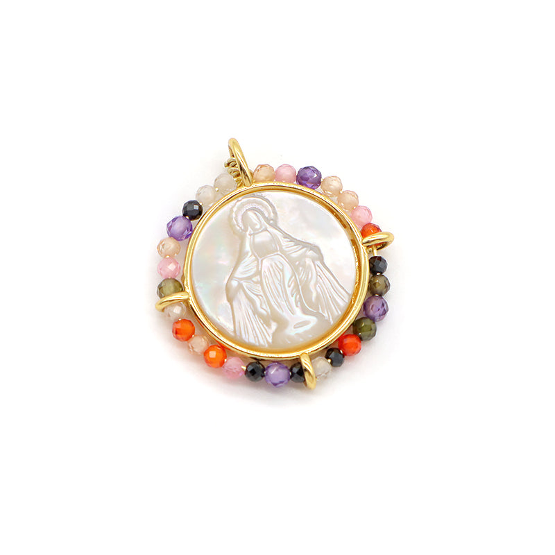 Newest Custom Jewelry Wholesale Various Color Shell Charm Pendant Gold Plated Natural Stone Shell Necklace Pendant