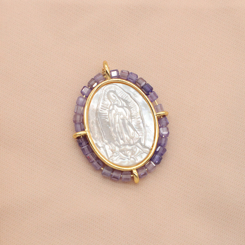 Newest Wholesale Custom Jewelry Various Color Shell Charm Pendant Gold Plated Natural Stone Shell Necklace Pendant
