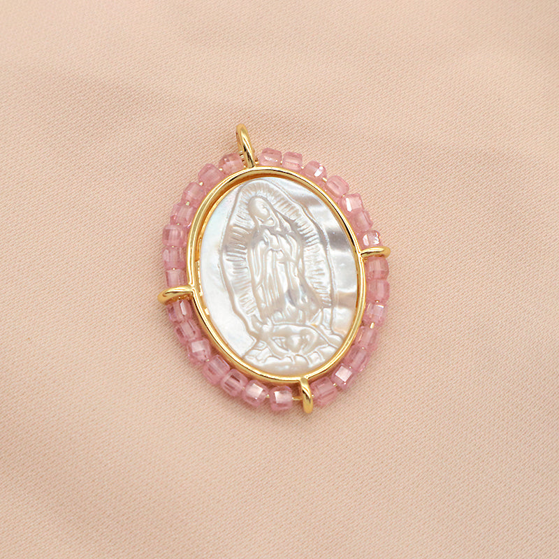 Newest Wholesale Custom Jewelry Various Color Shell Charm Pendant Gold Plated Natural Stone Shell Necklace Pendant