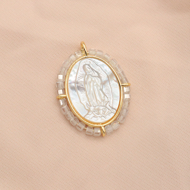 Newest Wholesale Custom Jewelry Various Color Shell Charm Pendant Gold Plated Natural Stone Shell Necklace Pendant