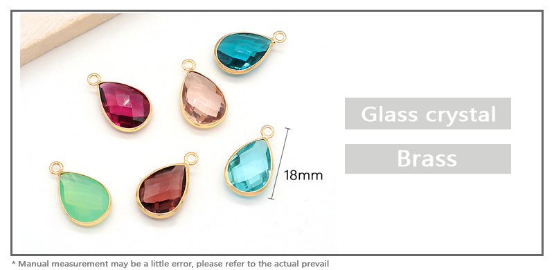 Wholesale Newest Custom Manufacture Factory Charm Women CZ Gold Plated Waterdrop Glass Crystal Pendant For Jewelry Accessories