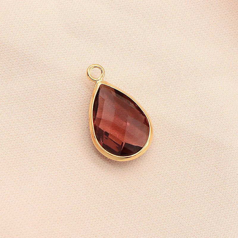 Wholesale Newest Custom Manufacture Factory Charm Women CZ Gold Plated Waterdrop Glass Crystal Pendant For Jewelry Accessories