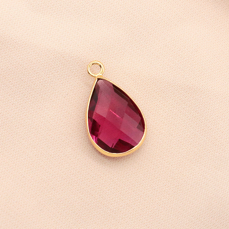 Wholesale Newest Custom Manufacture Factory Charm Women CZ Gold Plated Waterdrop Glass Crystal Pendant For Jewelry Accessories