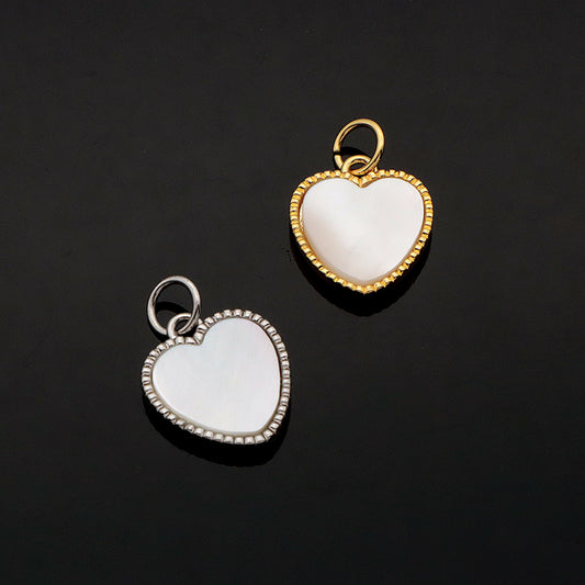 New Manufacture Factory Custom Shell Charm Pendant Jewelry Gold Plated Natural  Heart Shell Pendant For Necklace