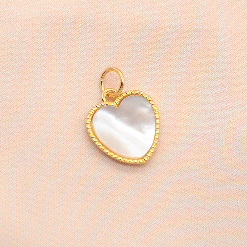 New Manufacture Factory Custom Shell Charm Pendant Jewelry Gold Plated Natural  Heart Shell Pendant For Necklace