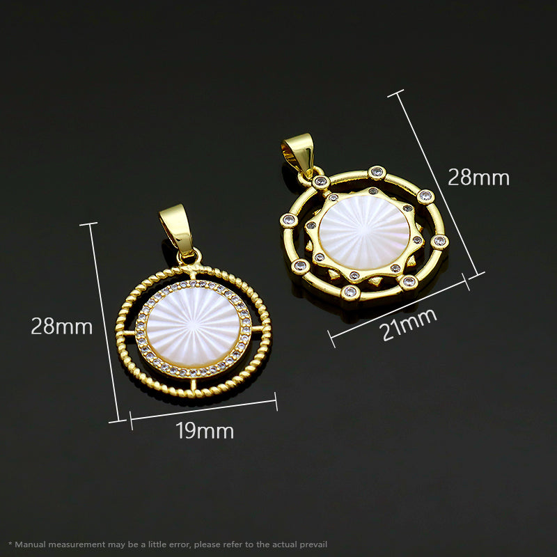 New Bulk Sale DIY Manufacture Factory Custom Shell Charm Pendant Jewelry CZ Gold Plated Natural Shell Pendant For Necklace