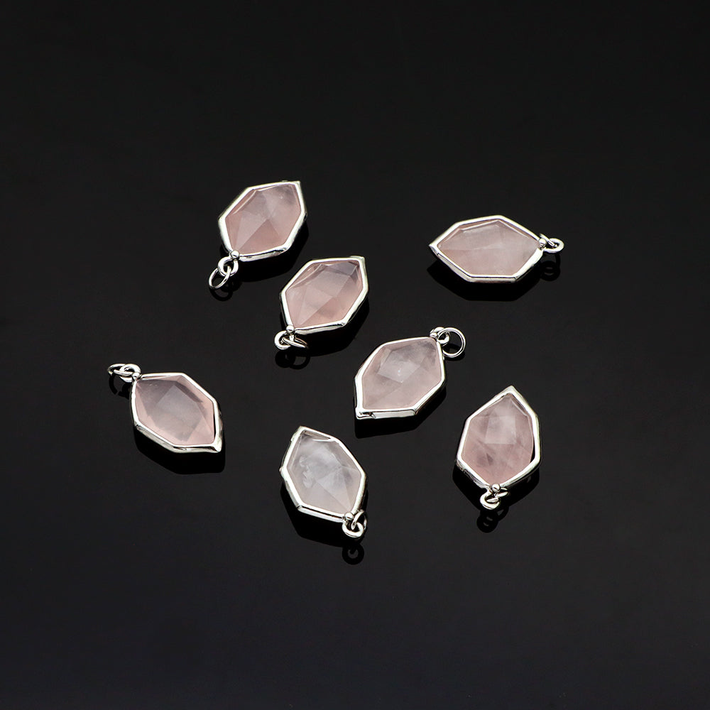 Newest Wholesale Custom Jewelry Charm Pendant Rhodium Plated Natural Stone Necklace Pendant