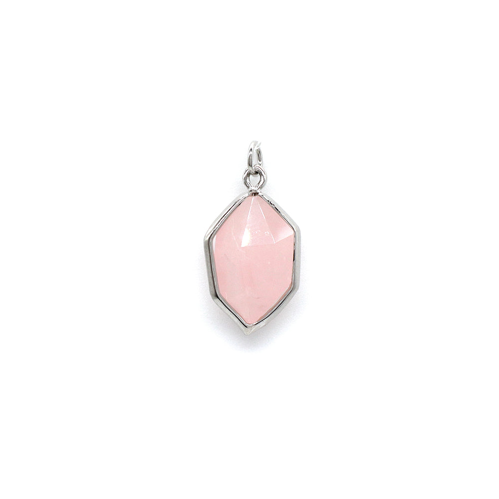 Newest Wholesale Custom Jewelry Charm Pendant Rhodium Plated Natural Stone Necklace Pendant