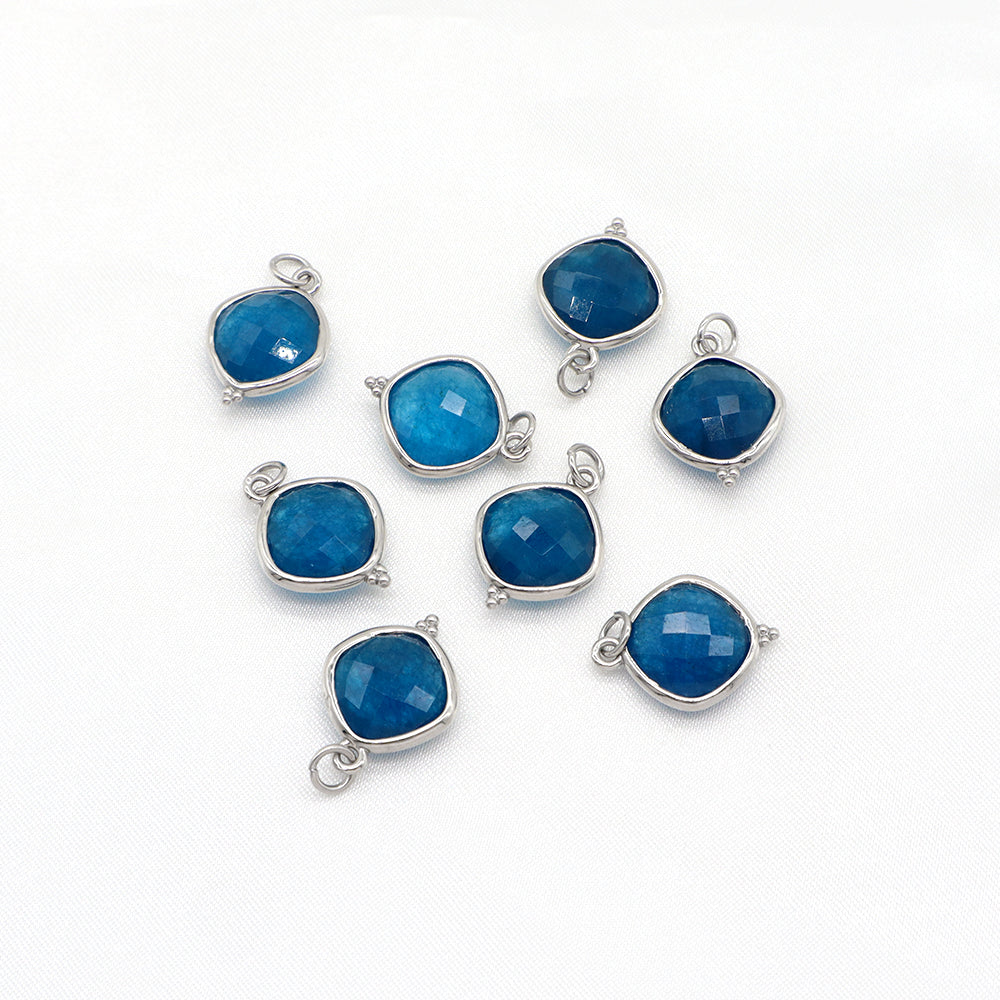 Newest Wholesale Custom Jewelry Charm Pendant Rhodium Plated Natural Stone Necklace Pendant