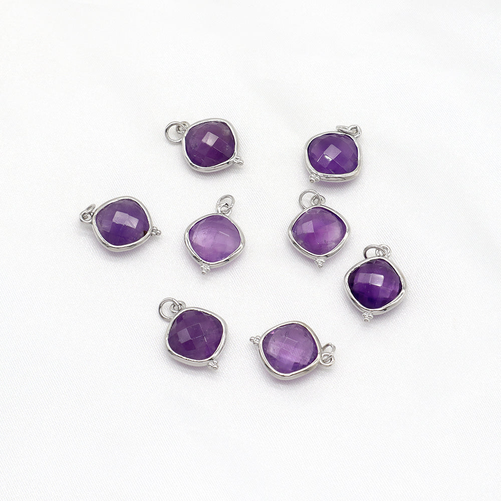 Newest Wholesale Custom Jewelry Charm Pendant Rhodium Plated Natural Stone Necklace Pendant