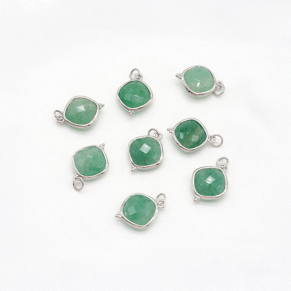 Newest Wholesale Custom Jewelry Charm Pendant Rhodium Plated Natural Stone Necklace Pendant