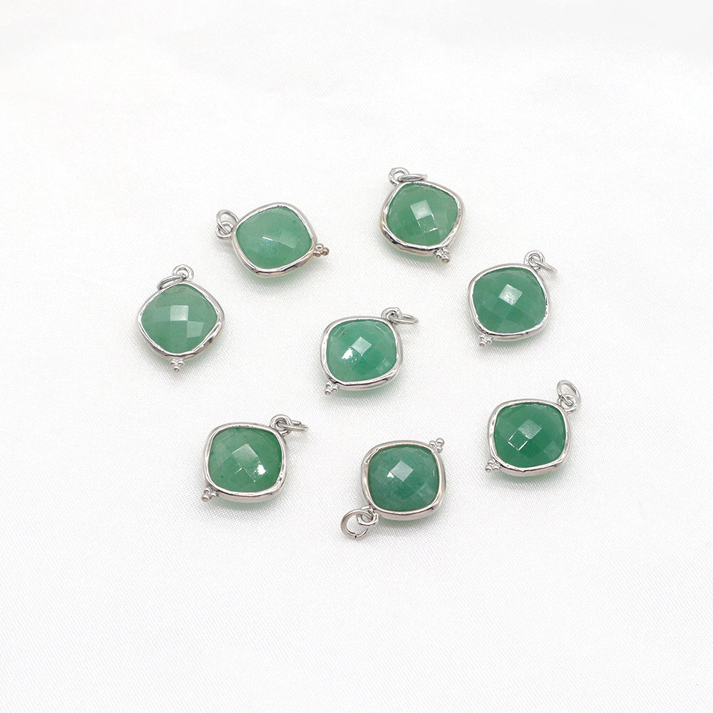 Newest Wholesale Custom Jewelry Charm Pendant Rhodium Plated Natural Stone Necklace Pendant