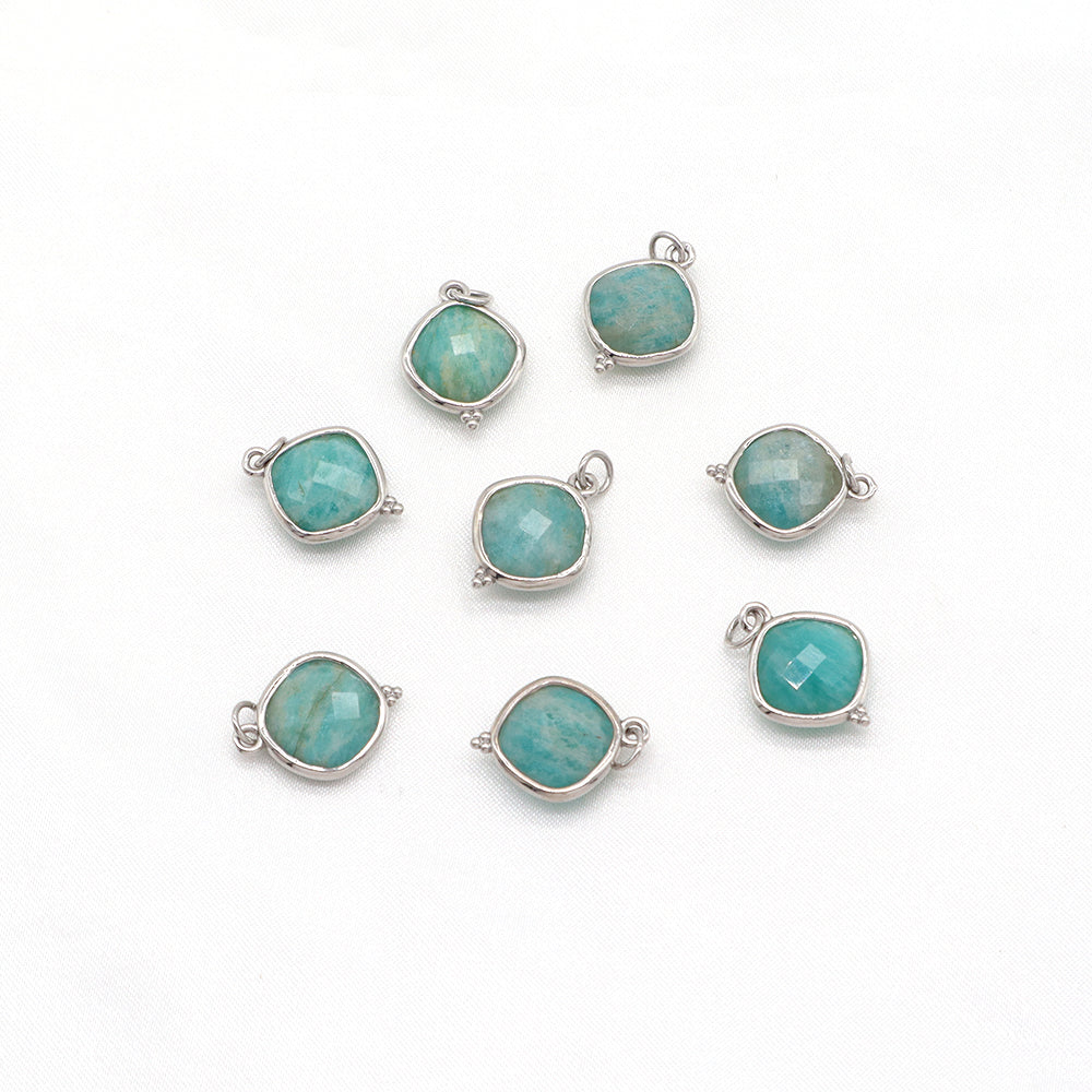 Newest Wholesale Custom Jewelry Charm Pendant Rhodium Plated Natural Stone Necklace Pendant