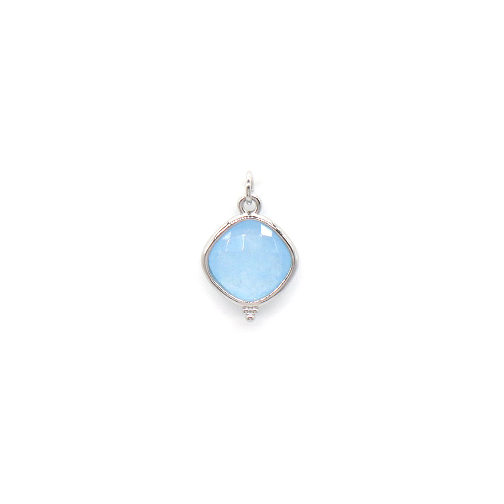 Newest Wholesale Custom Jewelry Charm Pendant Rhodium Plated Natural Stone Necklace Pendant