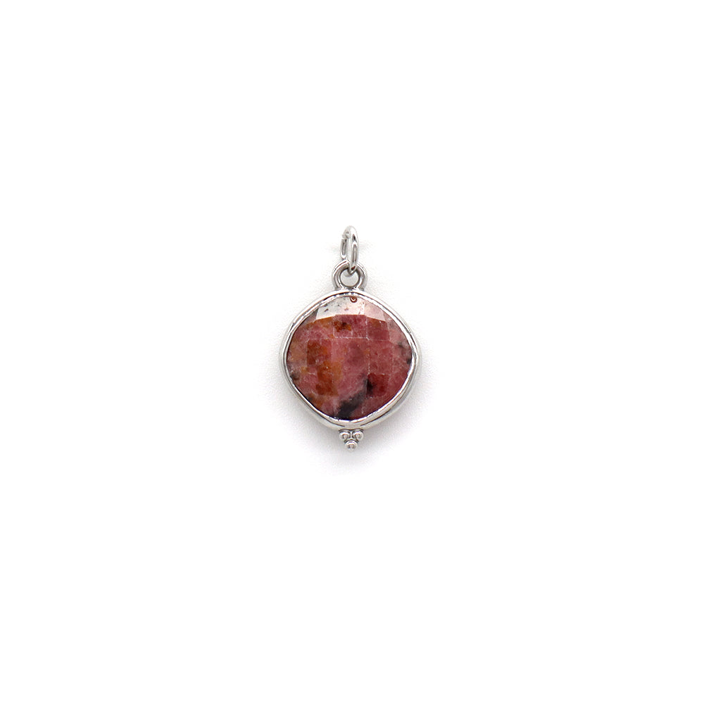 Newest Wholesale Custom Jewelry Charm Pendant Rhodium Plated Natural Stone Necklace Pendant
