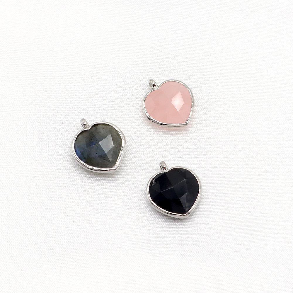 Newest Wholesale Custom Jewelry Charm Pendant Rhodium Plated Natural Stone Necklace Pendant