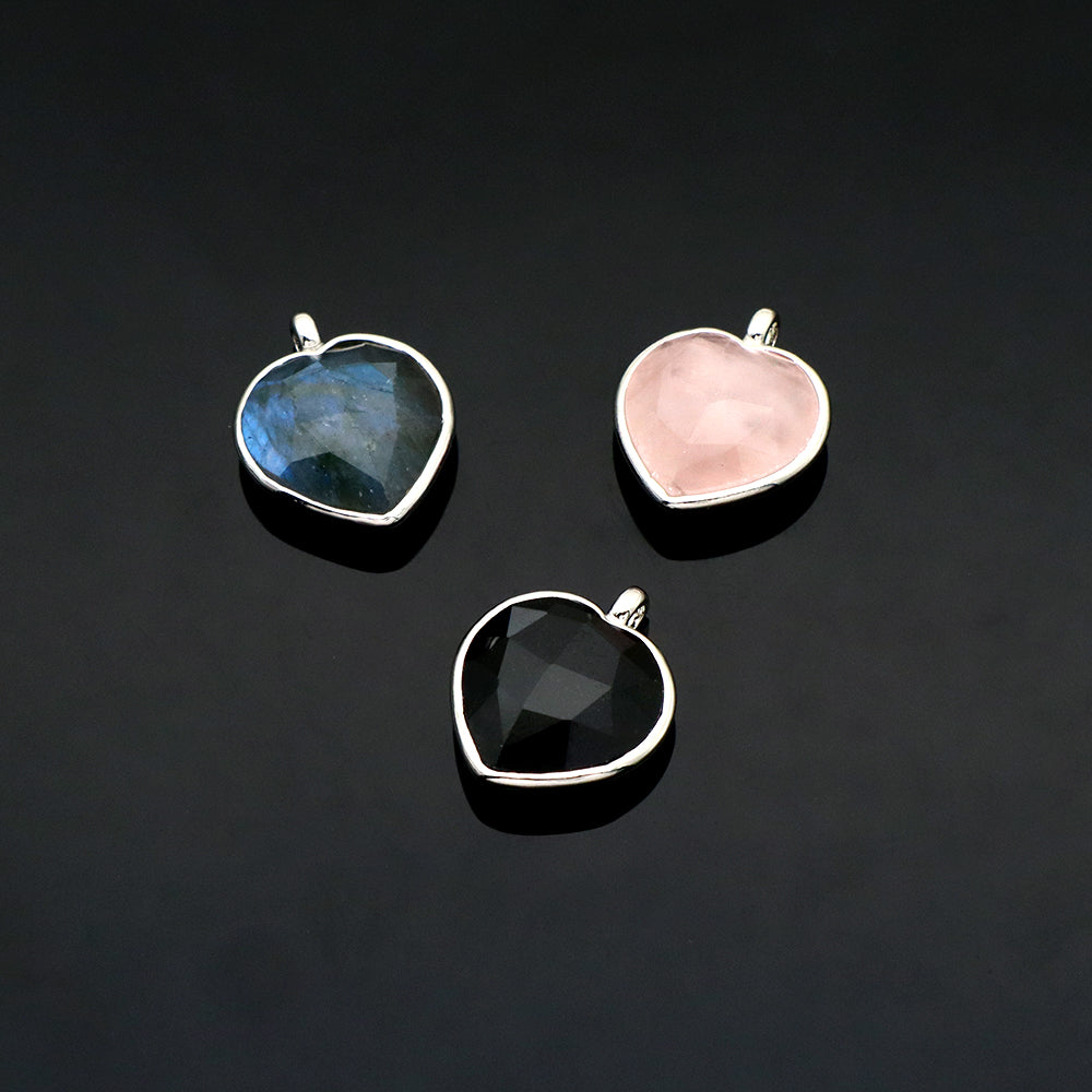 Newest Wholesale Custom Jewelry Charm Pendant Rhodium Plated Natural Stone Necklace Pendant