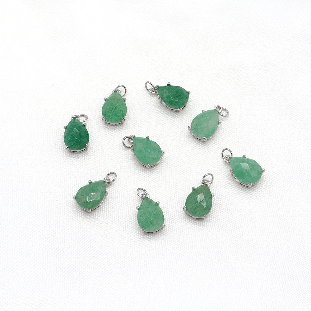 Newest Wholesale Custom Jewelry Charm Pendant Rhodium Plated Natural Stone Necklace Pendant