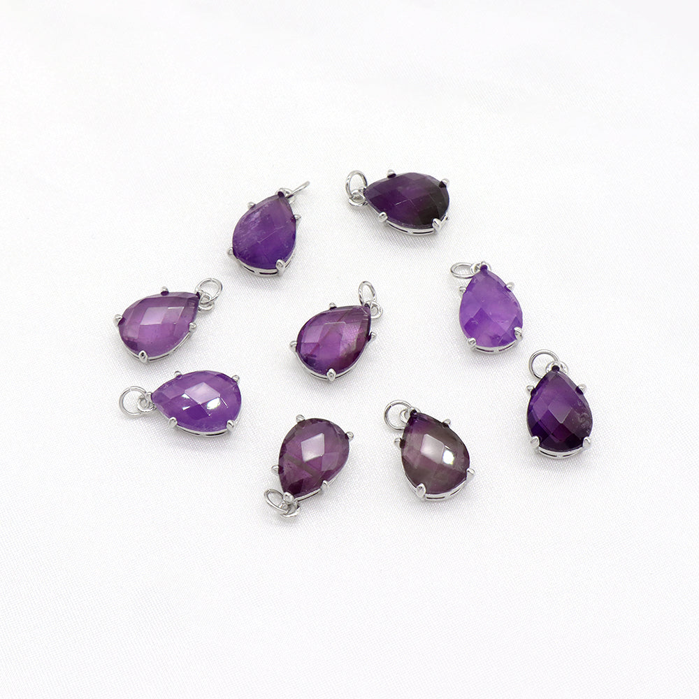 Newest Wholesale Custom Jewelry Charm Pendant Rhodium Plated Natural Stone Necklace Pendant