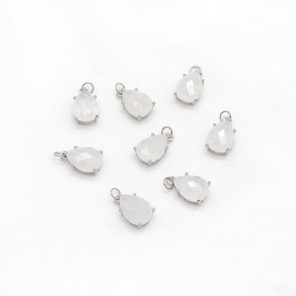 Newest Wholesale Custom Jewelry Charm Pendant Rhodium Plated Natural Stone Necklace Pendant