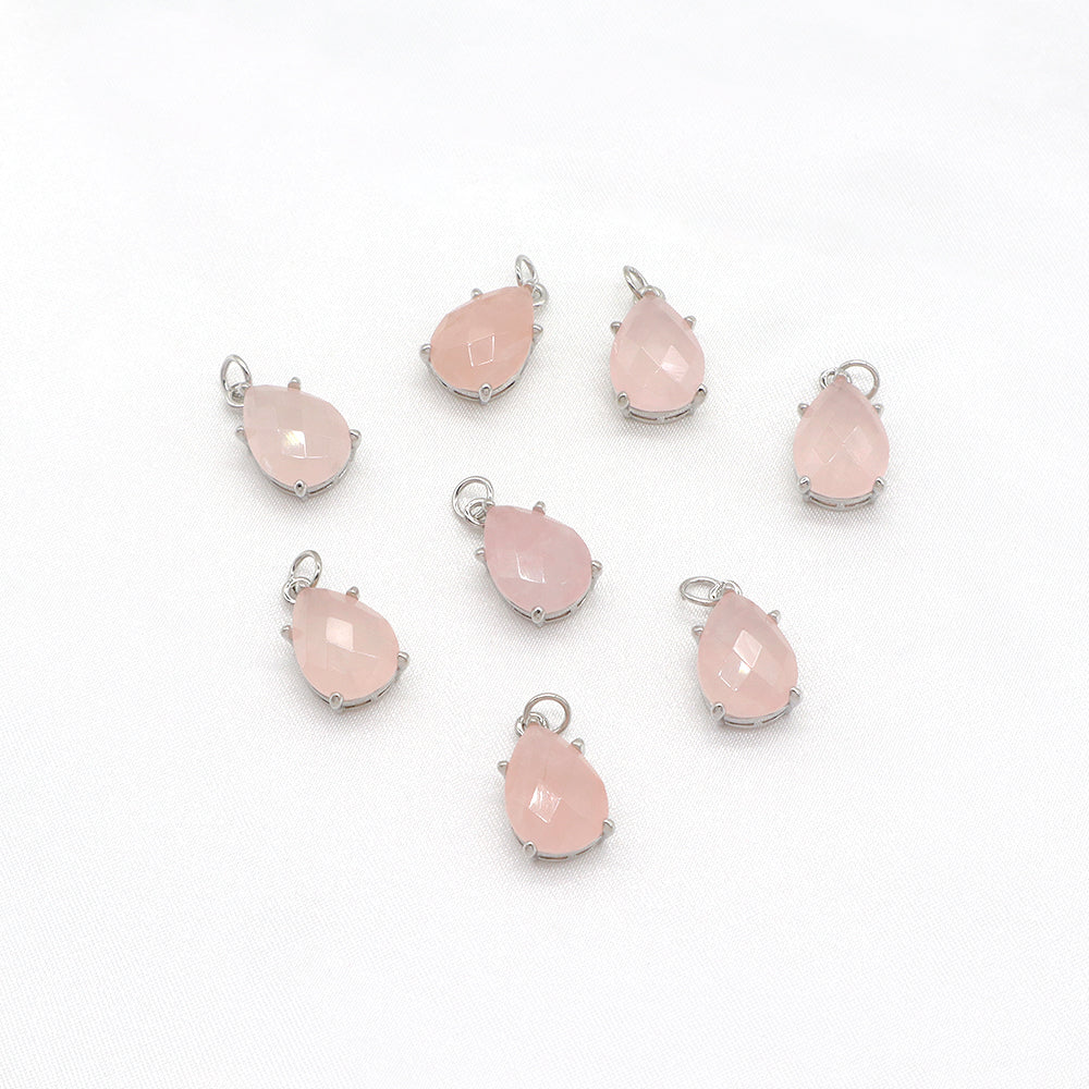 Newest Wholesale Custom Jewelry Charm Pendant Rhodium Plated Natural Stone Necklace Pendant