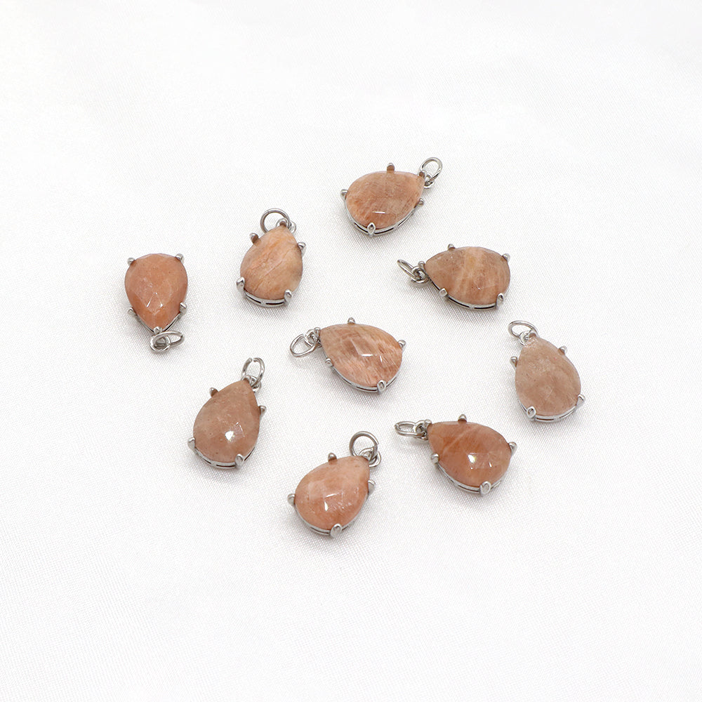 Newest Wholesale Custom Jewelry Charm Pendant Rhodium Plated Natural Stone Necklace Pendant