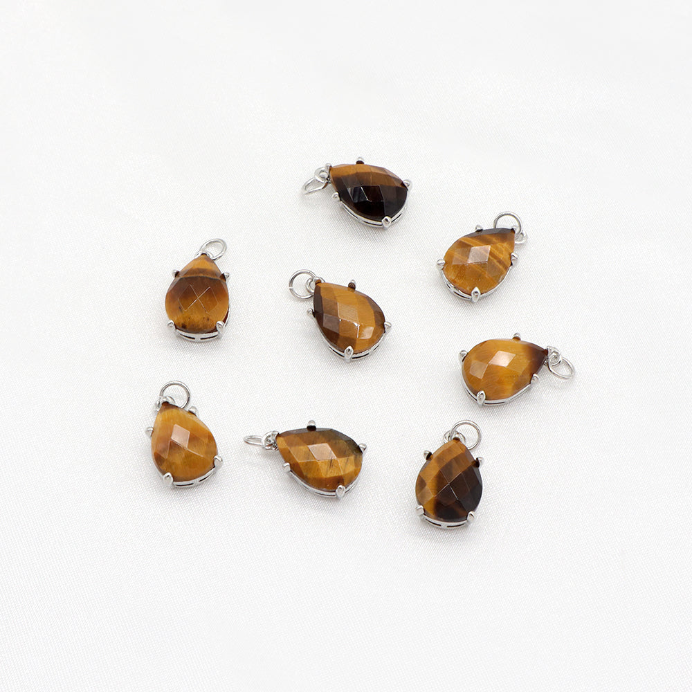 Newest Wholesale Custom Jewelry Charm Pendant Rhodium Plated Natural Stone Necklace Pendant