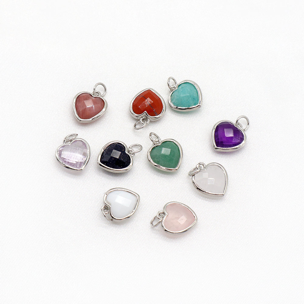 Newest Wholesale Custom Jewelry Charm Pendant Rhodium Plated Natural Stone Necklace Pendant
