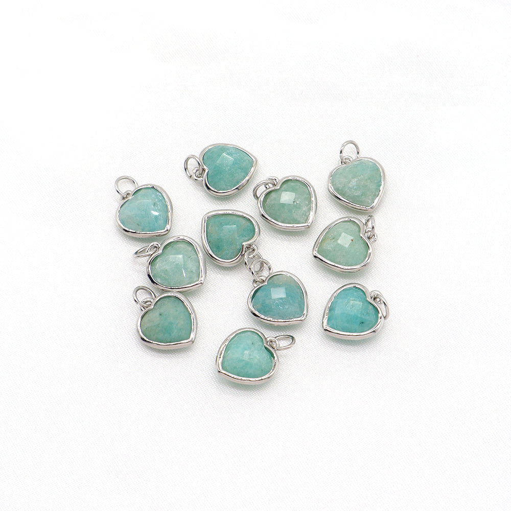 Newest Wholesale Custom Jewelry Charm Pendant Rhodium Plated Natural Stone Necklace Pendant