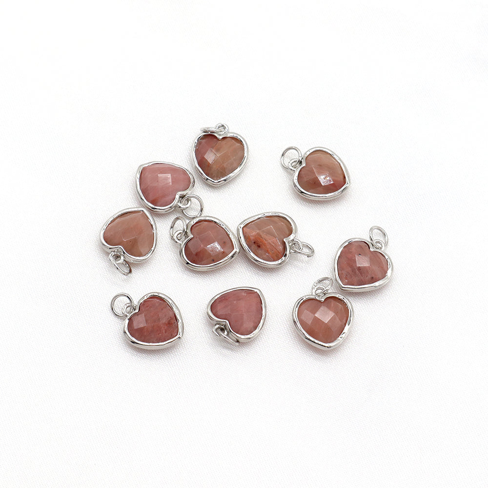 Newest Wholesale Custom Jewelry Charm Pendant Rhodium Plated Natural Stone Necklace Pendant