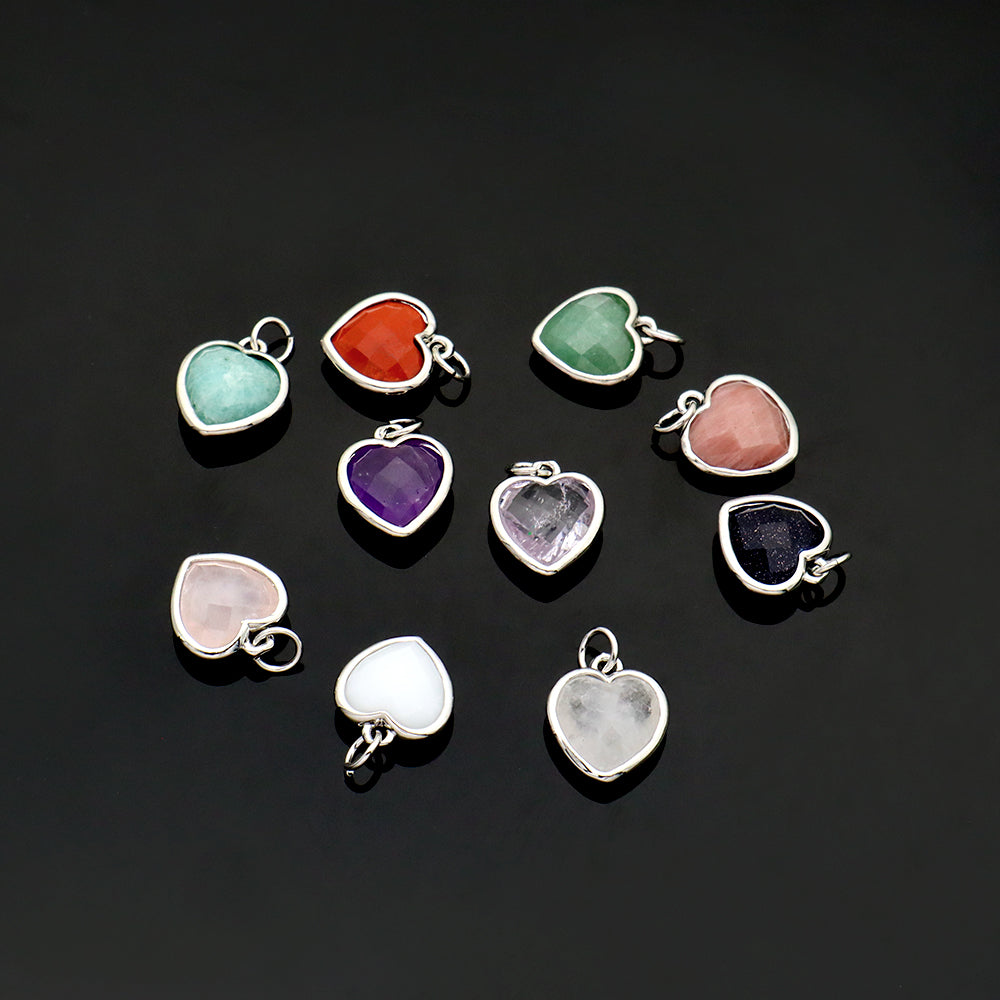 Newest Wholesale Custom Jewelry Charm Pendant Rhodium Plated Natural Stone Necklace Pendant