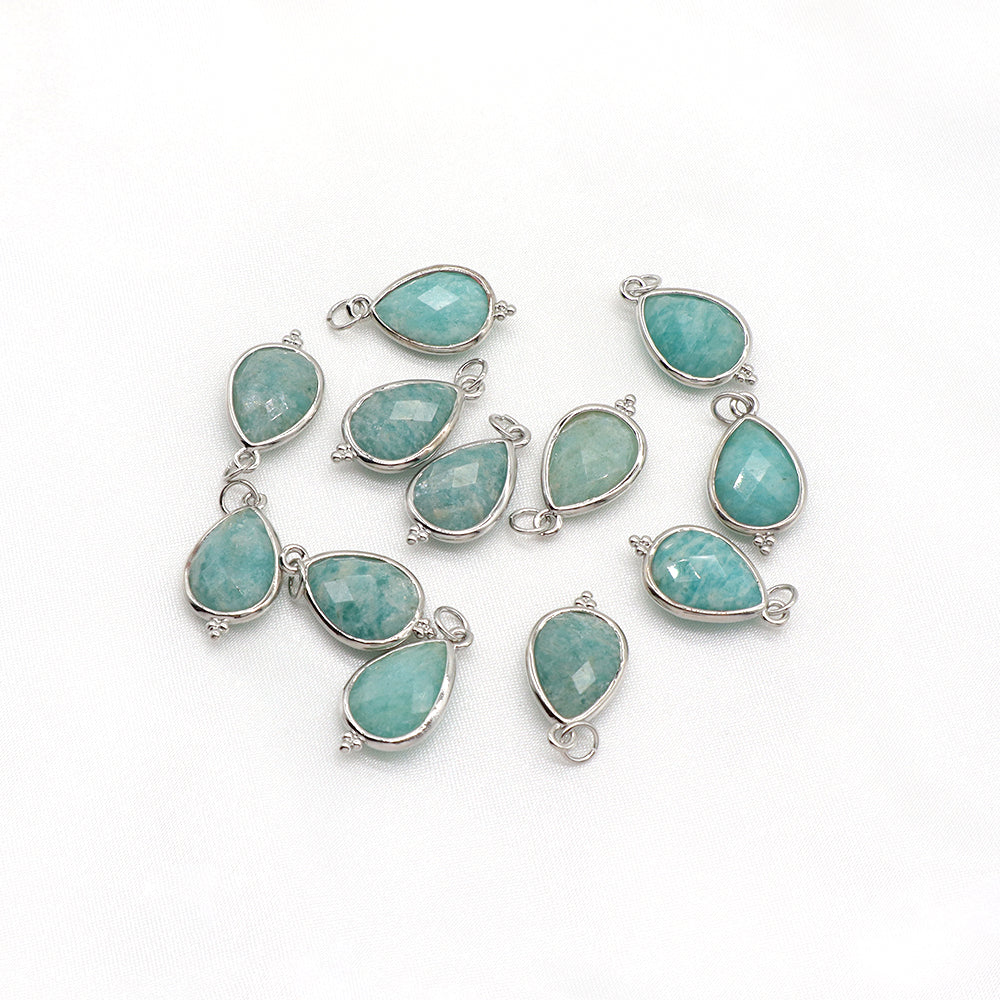 Newest Wholesale Custom Jewelry Charm Pendant Rhodium Plated Natural Stone Necklace Pendant