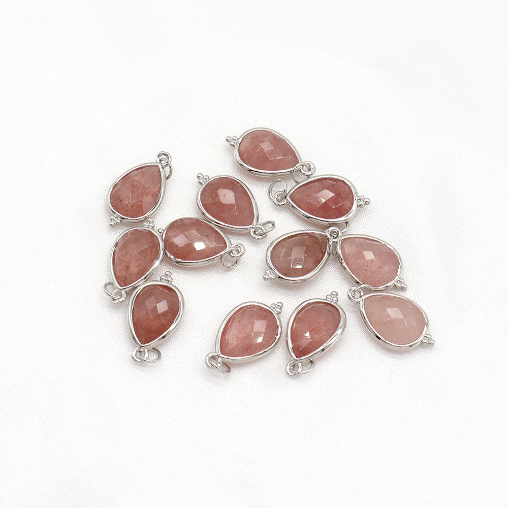 Newest Wholesale Custom Jewelry Charm Pendant Rhodium Plated Natural Stone Necklace Pendant