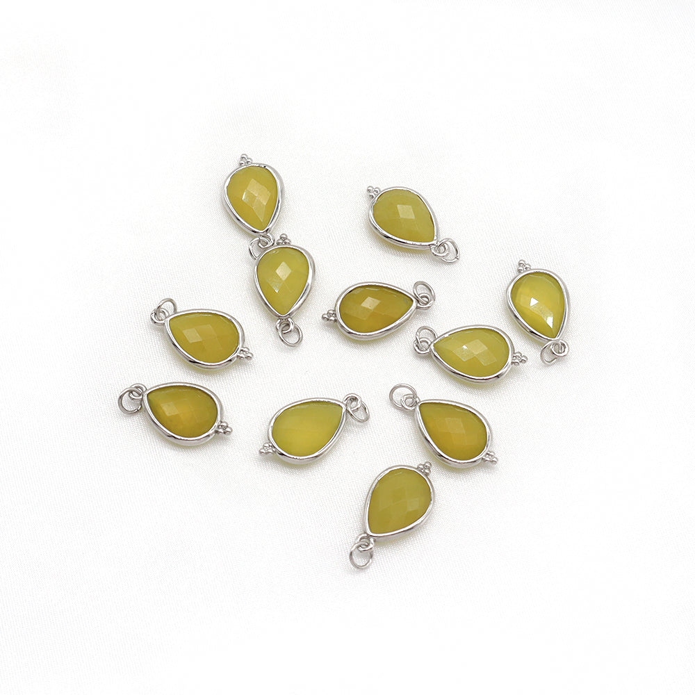 Newest Wholesale Custom Jewelry Charm Pendant Rhodium Plated Natural Stone Necklace Pendant