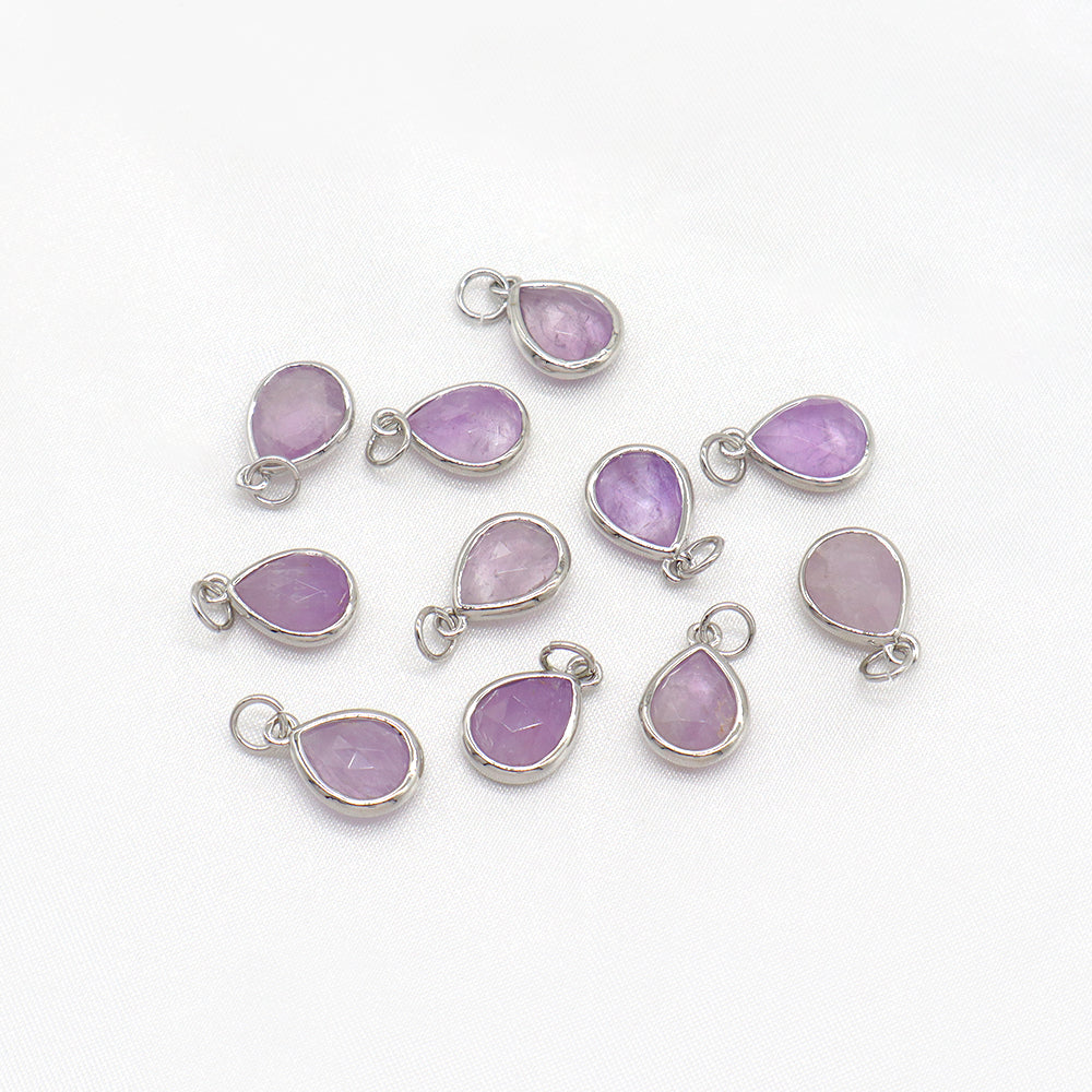 Newest Wholesale Custom Jewelry Charm Pendant Rhodium Plated Natural Stone Necklace Pendant