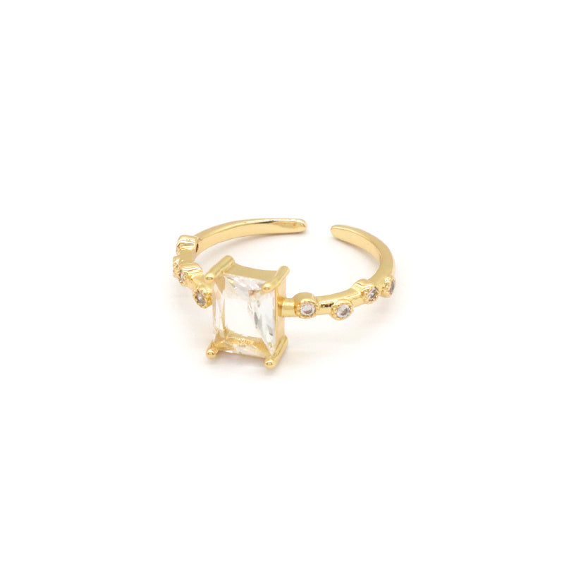 Adjustable Opening Finger Ring Wholesale Customized Jewelry Gold Plated Red Blue Green Glass Crystal Ring For Women Gift