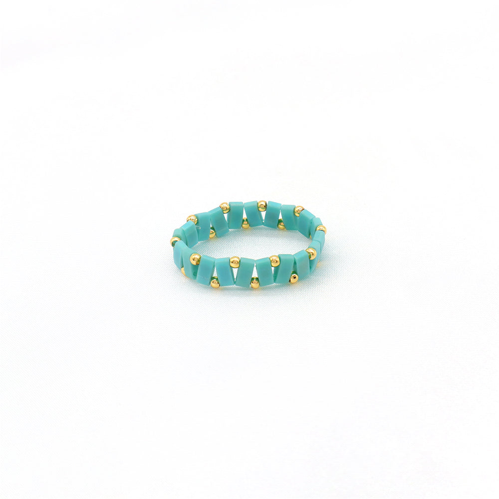 Handmade Customizable Colorful Flat Tila Beads Miyuki Beads Elastic Rings