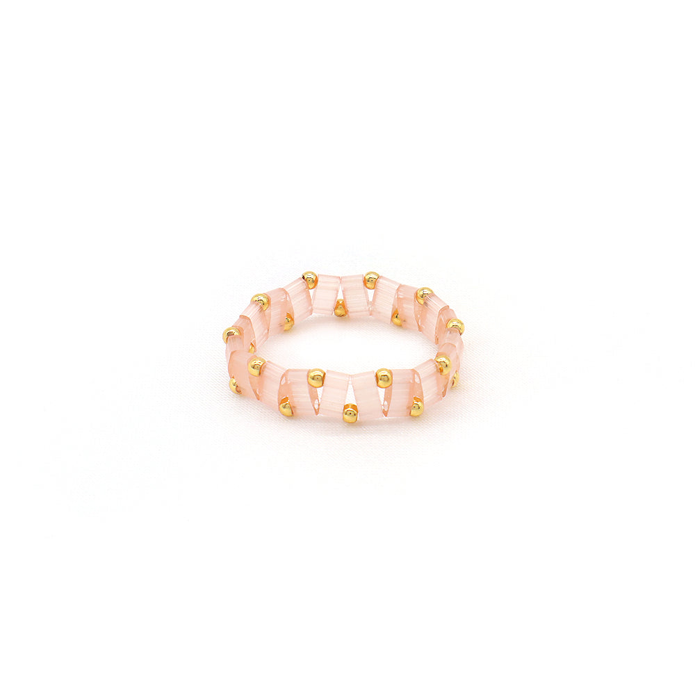 Handmade Customizable Colorful Flat Tila Beads Miyuki Beads Elastic Rings