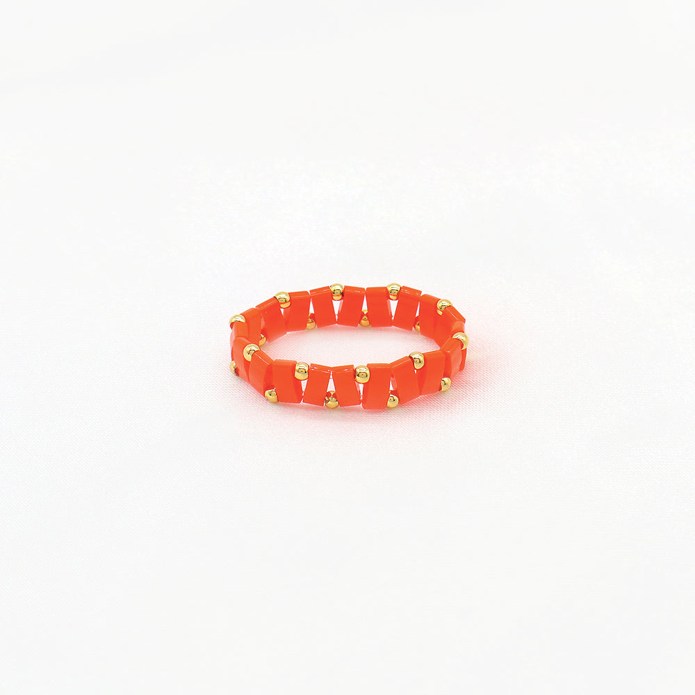 Handmade Customizable Colorful Flat Tila Beads Miyuki Beads Elastic Rings