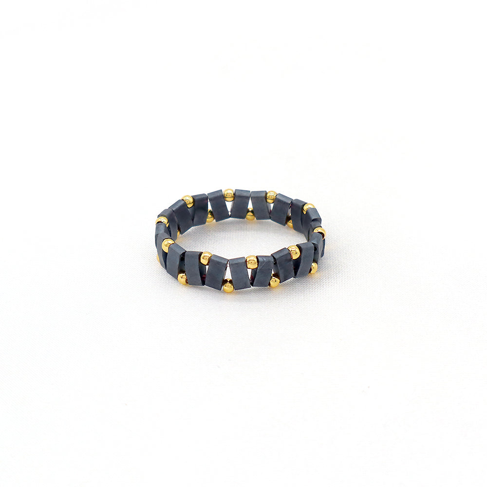 Handmade Customizable Colorful Flat Tila Beads Miyuki Beads Elastic Rings