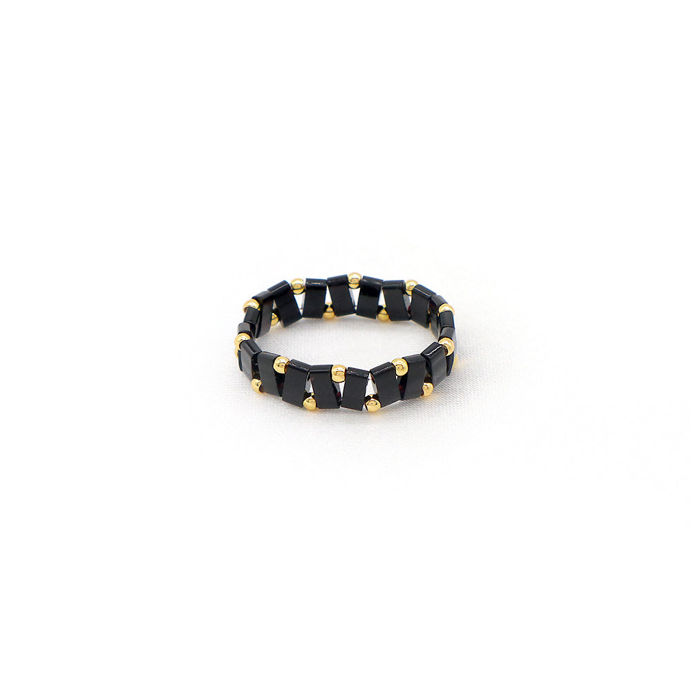 Handmade Customizable Colorful Flat Tila Beads Miyuki Beads Elastic Rings