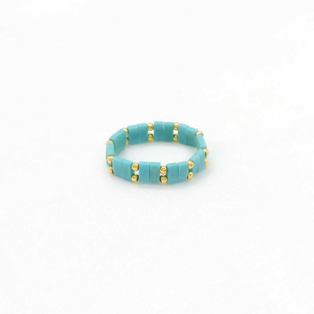 Handmade Customizable Colorful Flat Tila Beads Miyuki Beads Elastic Rings