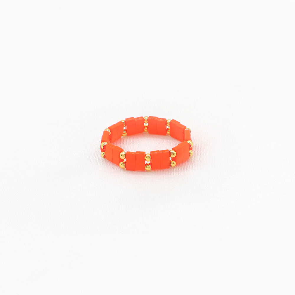Handmade Customizable Colorful Flat Tila Beads Miyuki Beads Elastic Rings